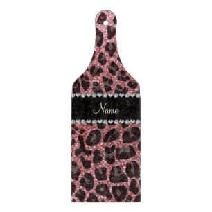 Individuelle Name hellrosa Glitzer Leopard Schneidebrett