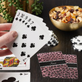 Individuelle Name hellrosa Glitzer Leopard Spielkarten (In Situ)
