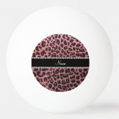 Individuelle Name hellrosa Glitzer Leopard Tischtennisball (Vorderseite)