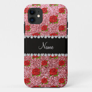 Individuelle Name hellrosa Glitzer Rose Case-Mate iPhone Hülle