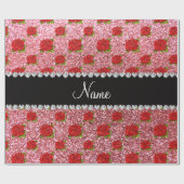 Individuelle Name hellrosa Glitzer Rose Geschenkpapier (Flach)