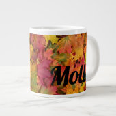 Individuelle Name Herbst Herbstlaub Kaffeebecher Jumbo-Tasse (Vorderseite Rechts)