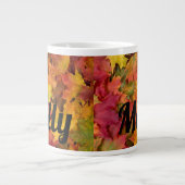 Individuelle Name Herbst Herbstlaub Kaffeebecher Jumbo-Tasse (Vorderseite)