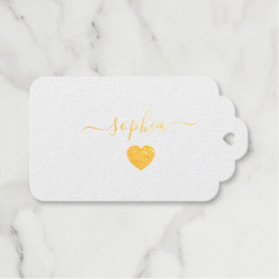 Individuelle Name Herz Mark Foil Tag für besondere Geschenkanhänger