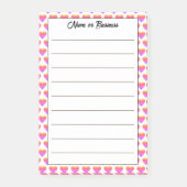 Individuelle Name-Herz-Muster-Hinweise Post-it Klebezettel (Vorderseite)