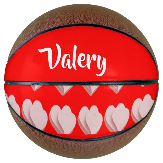 Individuelle Name Herz rot Basketball (Vorderseite)