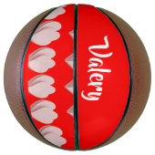 Individuelle Name Herz rot Basketball (Vertikal)