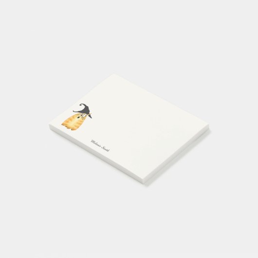 Individuelle Name Hexenkatze Post- It Notes Post-it Klebezettel (angewinkelt)
