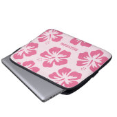 Individuelle Name Hibiskus Laptopschutzhülle (Vorne Knopf)