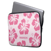 Individuelle Name Hibiskus Laptopschutzhülle (Vorderseite Links)
