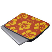 Individuelle Name Hibiskus Laptopschutzhülle (Vorne Knopf)