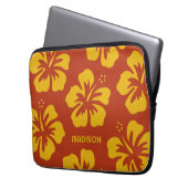 Individuelle Name Hibiskus Laptopschutzhülle (Vorderseite Links)