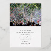 Individuelle Name High School Abschluss Gold Folieneinladung (Rückseite)