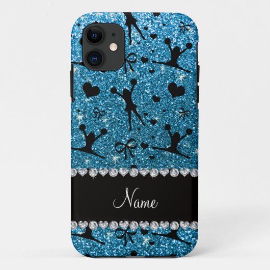 Individuelle Name Himmel blauer Glitzer Anruf Case-Mate iPhone Hülle (Rückseite)