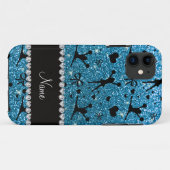 Individuelle Name Himmel blauer Glitzer Anruf Case-Mate iPhone Hülle (Rückseite (Horizontal))