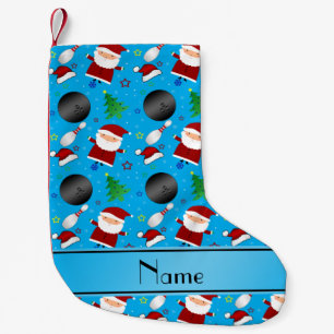 Individuelle Name Himmelblau Bowling Weihnachtsmus Kleiner Weihnachtsstrumpf