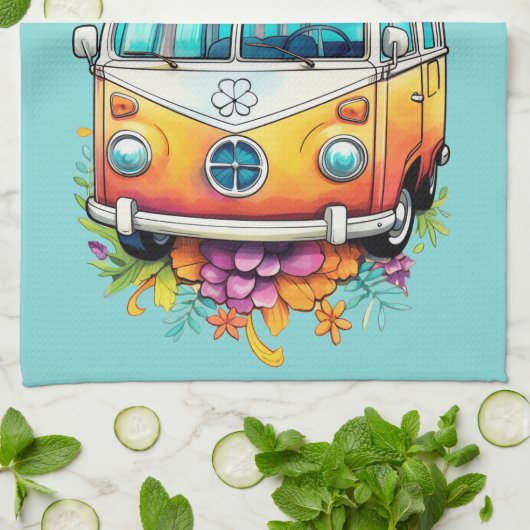 Individuelle Name Hippie Van Geschirrtuch (Gefaltet)