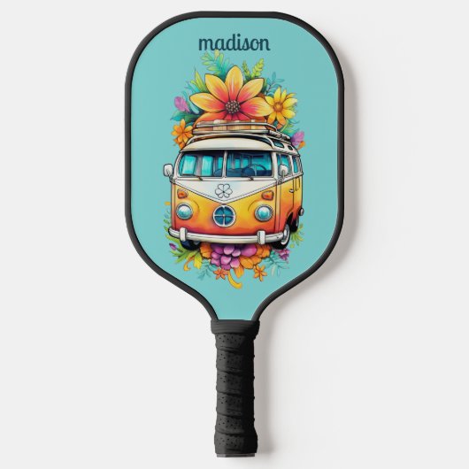 Individuelle Name Hippie Van Pickleball Schläger (Vorderseite)