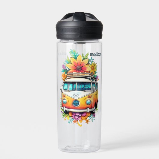 Individuelle Name Hippie Van Trinkflasche (Vorderseite)