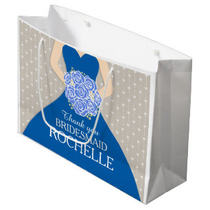 Individuelle Name Hochzeit Brautkleid blaue Tasche Große Geschenktüte