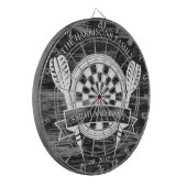 Individuelle Name-Hochzeit in Schwarz-Weiß-Holz Dartscheibe (Vorderseite Links)