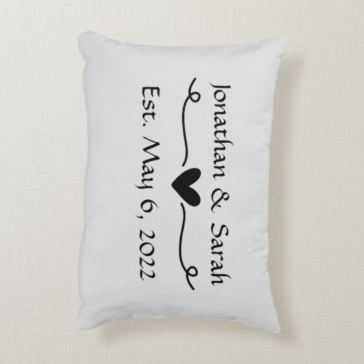 Individuelle Name Hochzeit oder Jubiläumsgeschenk Dekokissen (Rückseite(Vertikal))