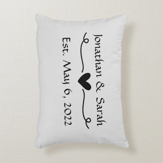 Individuelle Name Hochzeit oder Jubiläumsgeschenk Dekokissen (Vorderseite(Vertikal))