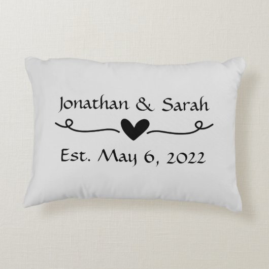 Individuelle Name Hochzeit oder Jubiläumsgeschenk Dekokissen (Rückseite)