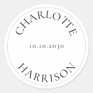 Individuelle Name Hochzeitsgeschenk für Tagaufkleb Runder Aufkleber
