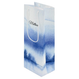 Individuelle Name | Hochzeitspapier zum Blauwinter Geschenktüte Für Weinflaschen