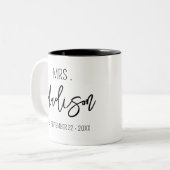Individuelle Name Hochzeitstag Personalisiert Hoch Zweifarbige Tasse (Vorderseite Links)