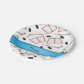 Individuelle Name-Hockey-Sticks Puffnetze Pappteller (Schrägansicht)