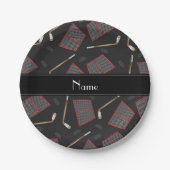 Individuelle Name-Hockeyschläger Pappteller (Vorderseite)