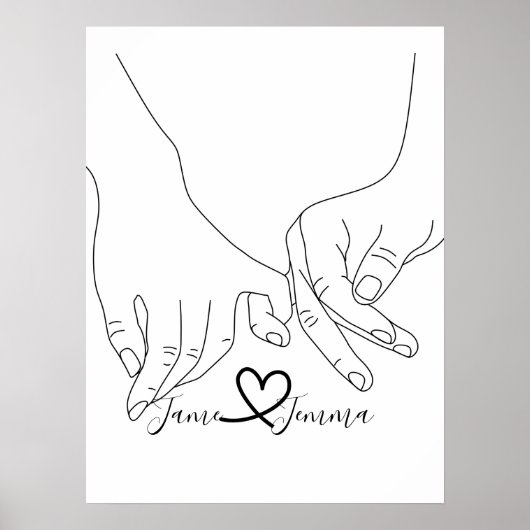 Individuelle Name Holding-Linie Poster (Vorne)