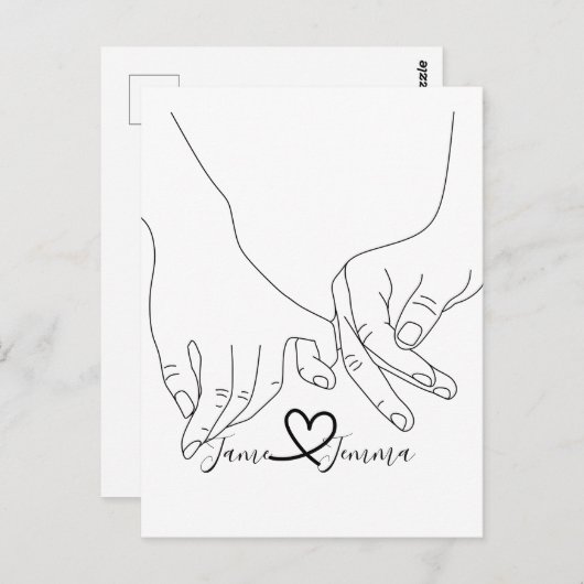 Individuelle Name Holding-Linie Postkarte (Vorne/Hinten)