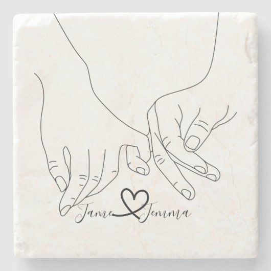 Individuelle Name Holding-Linie Steinuntersetzer (Vorderseite)