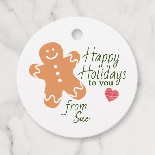 Individuelle Name Holiday Gingerbread Gefälligkeit Geschenkanhänger (Vorderseite)