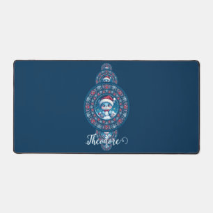 Individuelle Name Holiday Kawaii Bear Ornamental M Schreibtischunterlage