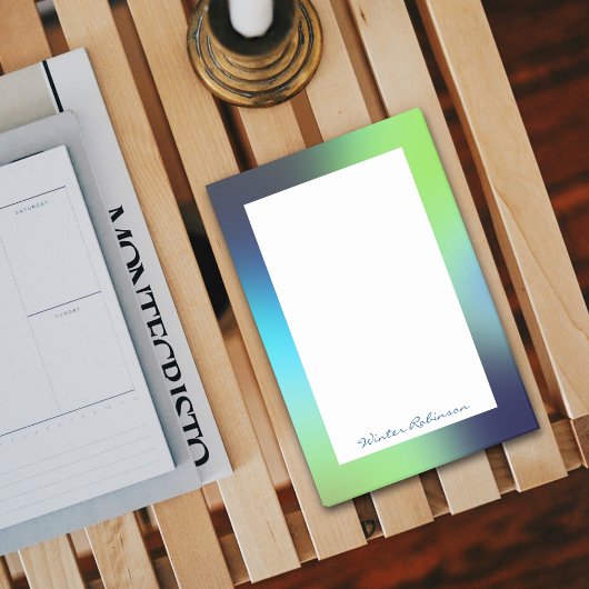 Individuelle Name holografisch blau türkisblau Post-it Klebezettel