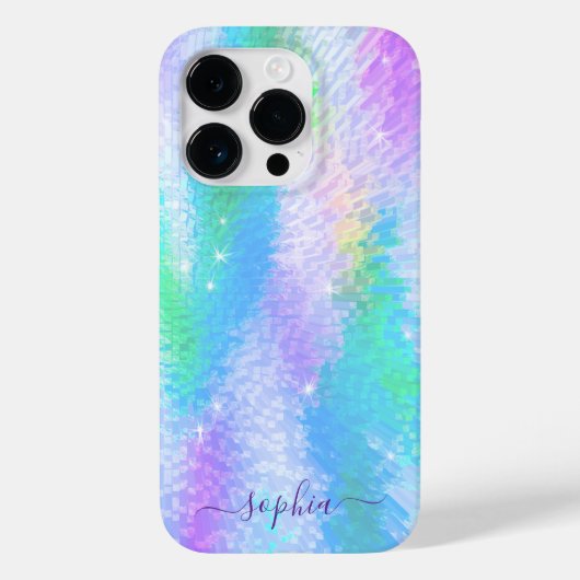 Individuelle Name Holographic Iridescent Case-Mate iPhone Hülle (Rückseite)