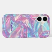Individuelle Name Holographic Pastel Iridescent Case-Mate iPhone Hülle (Rückseite (Horizontal))