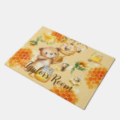 Individuelle Name Honey Bear Bienen Fußmatte (Schrägansicht)