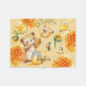 Individuelle Name Honey Bear Bienen Kinder Fleecedecke (Vorderseite (Horizontal))