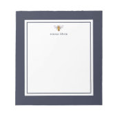 Individuelle Name Honey Bee on Navy Blue Notizblock (Vorderseite)
