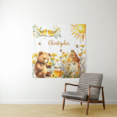 Individuelle Name Honey Bees Teddy Bear Hintergrun Wandteppich (Beispiel)