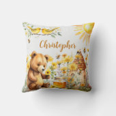 Individuelle Name Honey Bees Teddy Bear Kissen (Rückseite)