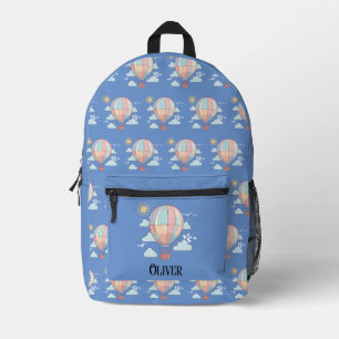 Individuelle Name Hot Air Balloons Kawaii Illustra Bedruckter Rucksack