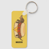 Individuelle Name Hot Dog Schlüsselanhänger (Rückseite)