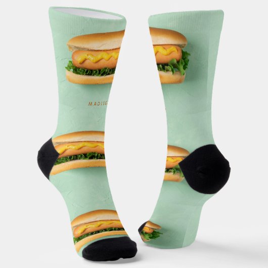 Individuelle Name Hot Dog Socken (Gewinkelt)