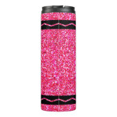 individuelle Name Hot Pink Glitzer Crayon Drink Tu Thermosbecher (Rückseite)